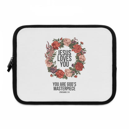 Jesus Loves You (Floral Wreath) Laptop Sleeve
