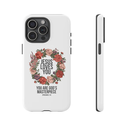 Jesus Loves You (Floral Wreath) Phone Case