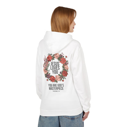 Jesus Loves You (Floral Wreath) Softstyle Hoodie