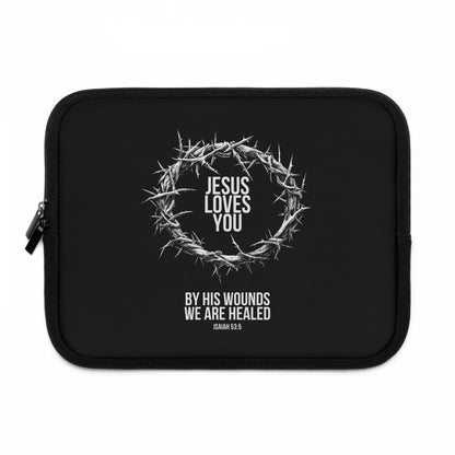 Jesus Loves You (Crown Of Thorns) Laptop Sleeve