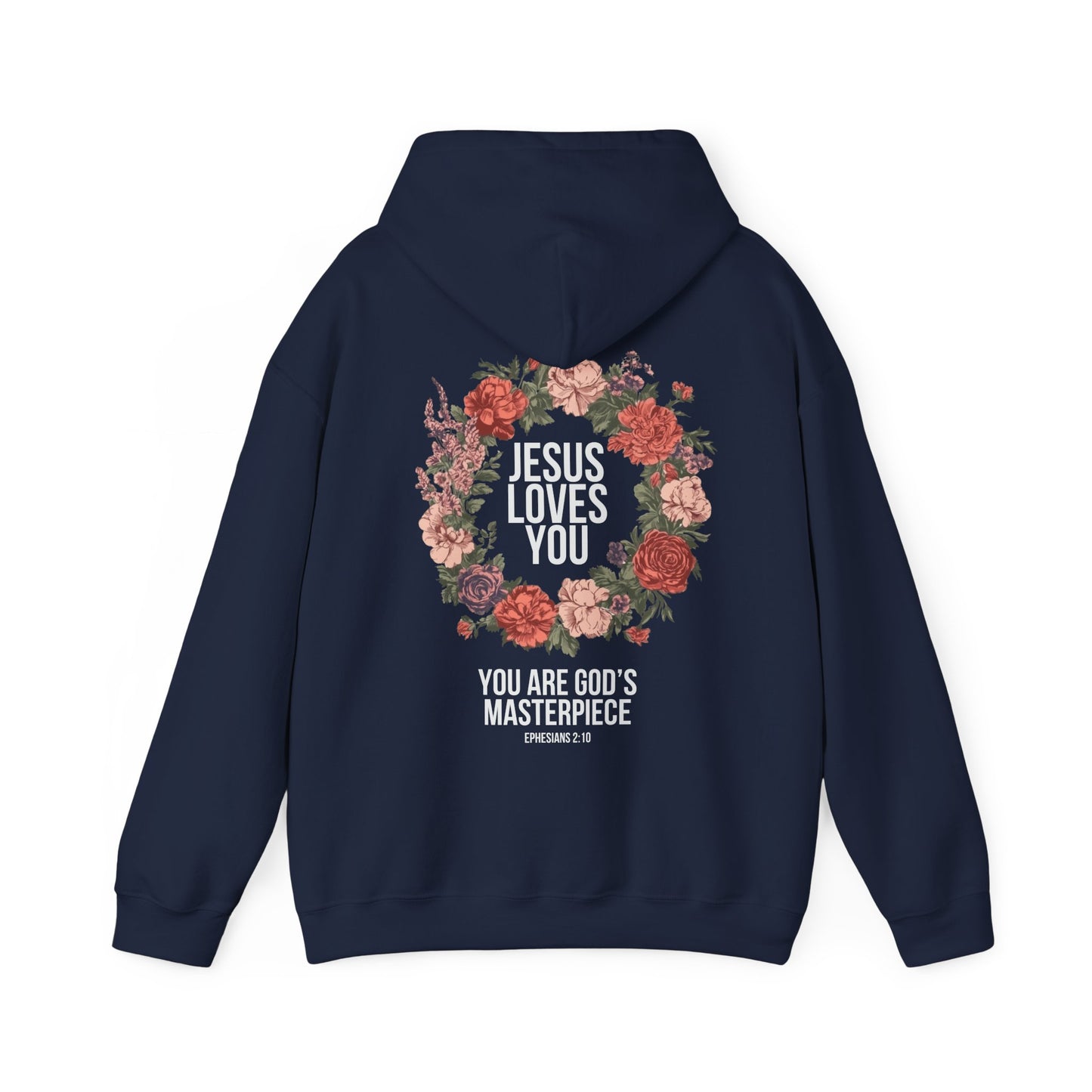 Jesus Loves You (Floral Wreath) Heavy Hoodie