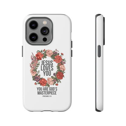 Jesus Loves You (Floral Wreath) Phone Case