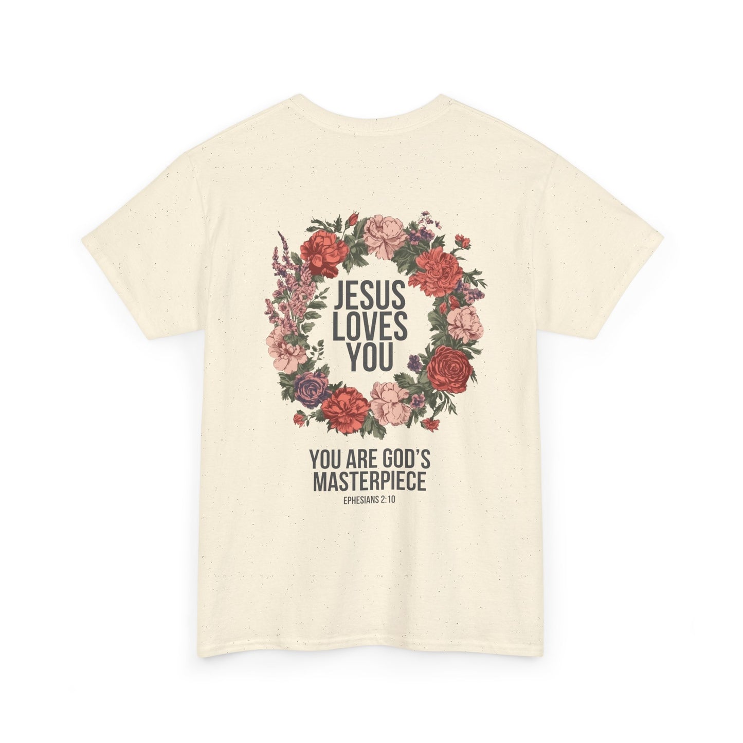 Jesus Loves You (Floral Wreath) Heavy Tee