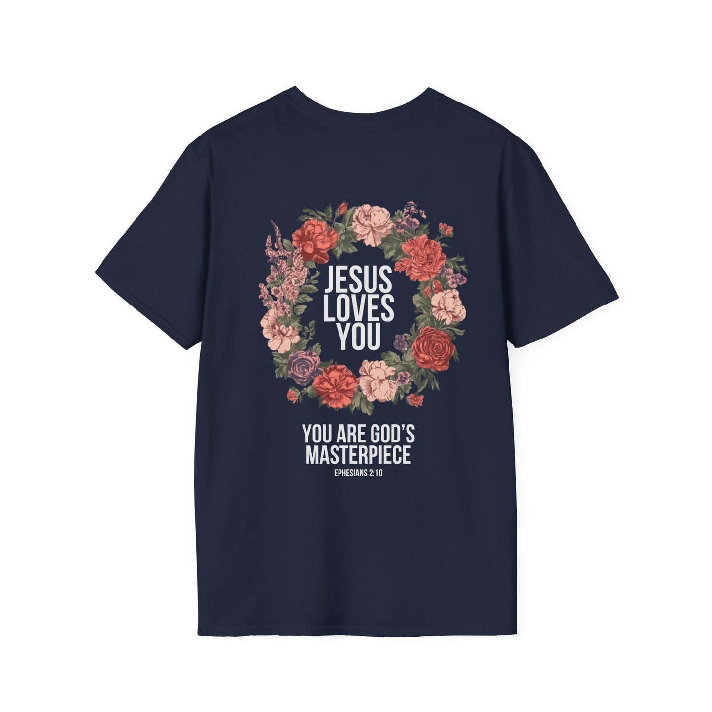 Jesus Loves You (Floral Wreath) Softstyle Tee