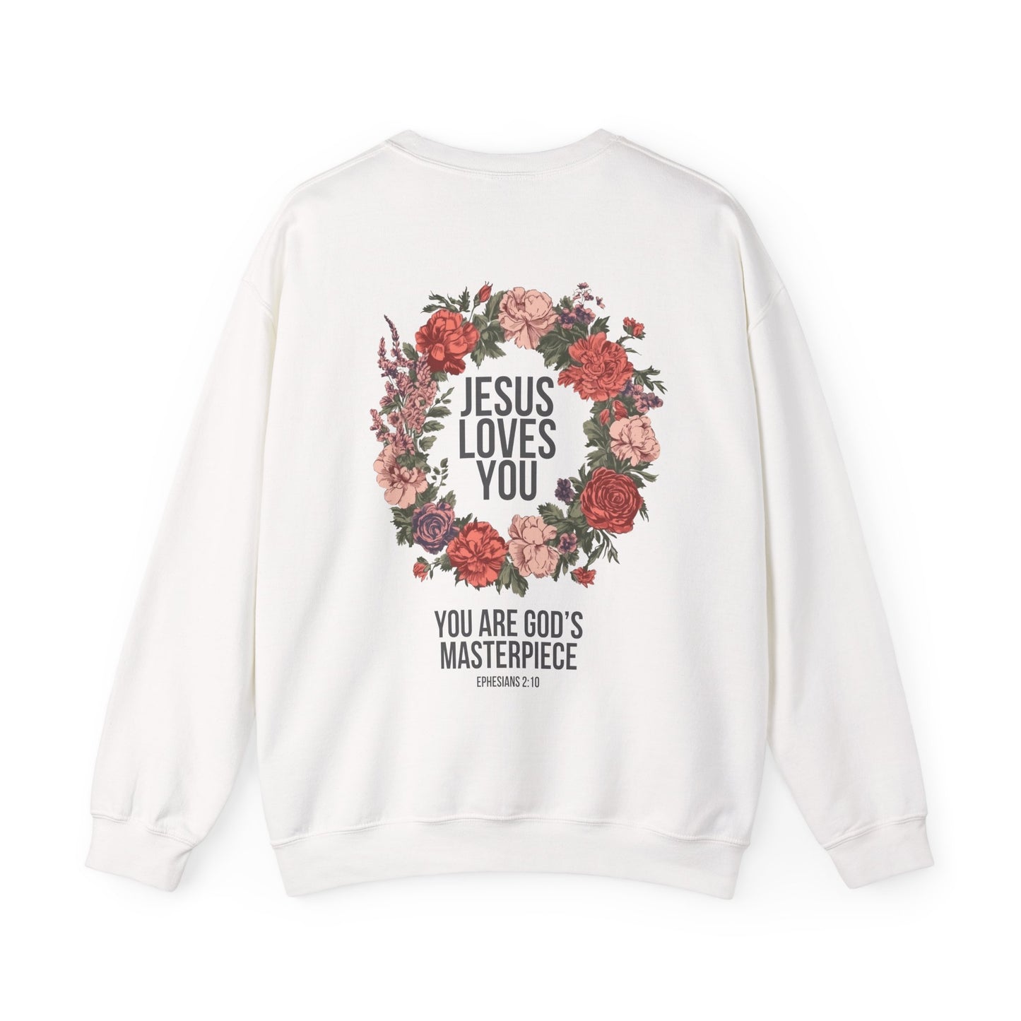 Jesus Loves You (Floral Wreath) Crewneck Sweatshirt
