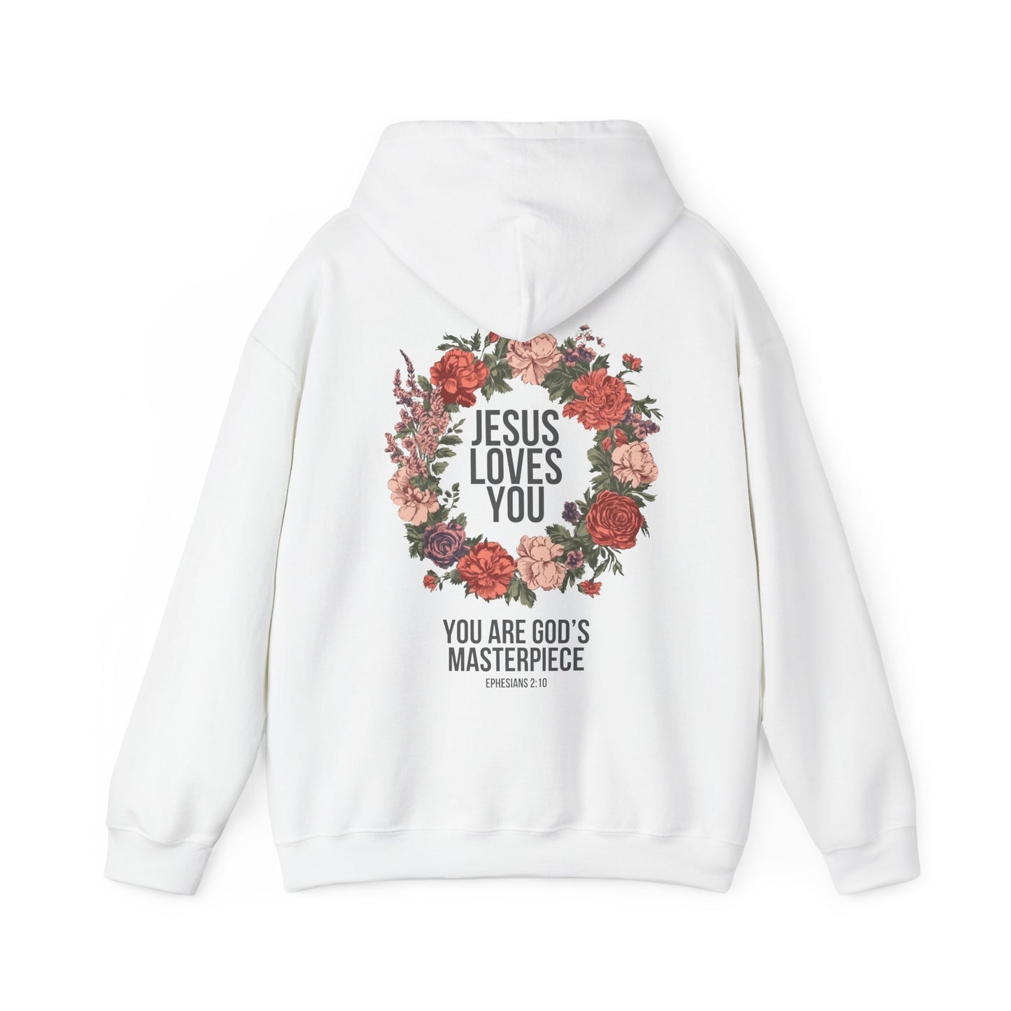 Jesus Loves You (Floral Wreath) Heavy Hoodie