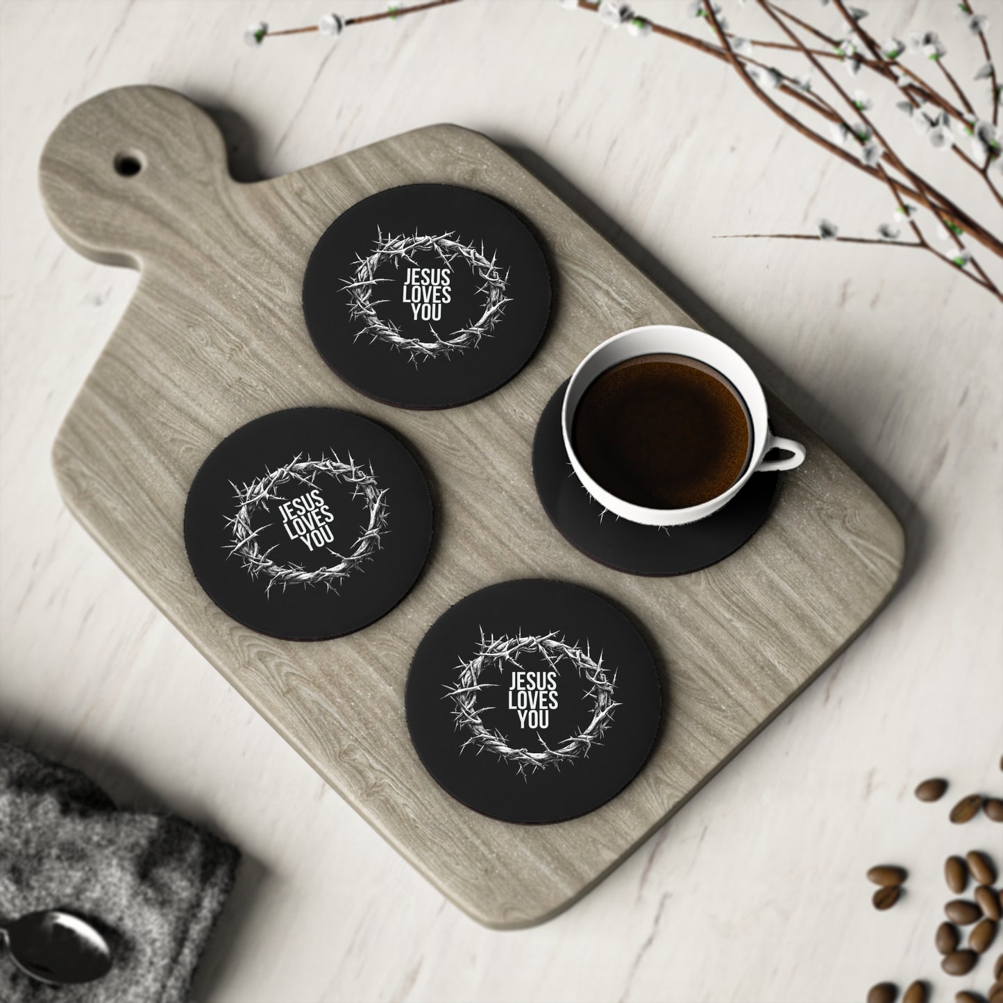 Jesus Loves You (Crown Of Thorns) Coaster
