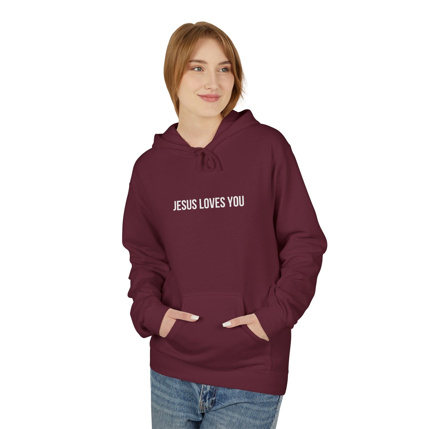 Jesus Loves You (Floral Wreath) Softstyle Hoodie