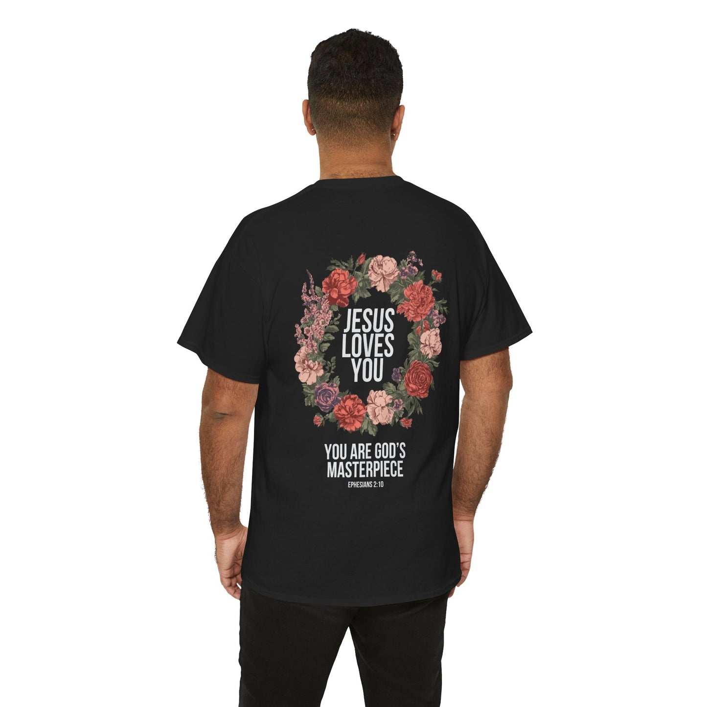 Jesus Loves You (Floral Wreath) Heavy Tee