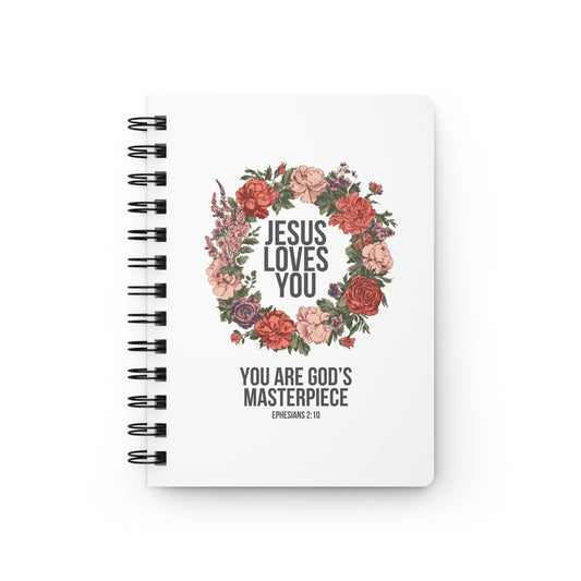 Jesus Loves You (Floral Wreath) Spiral Bound Journal