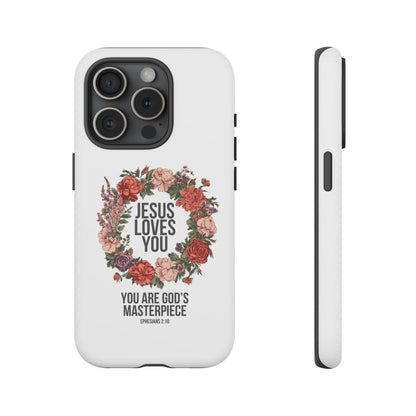 Jesus Loves You (Floral Wreath) Phone Case