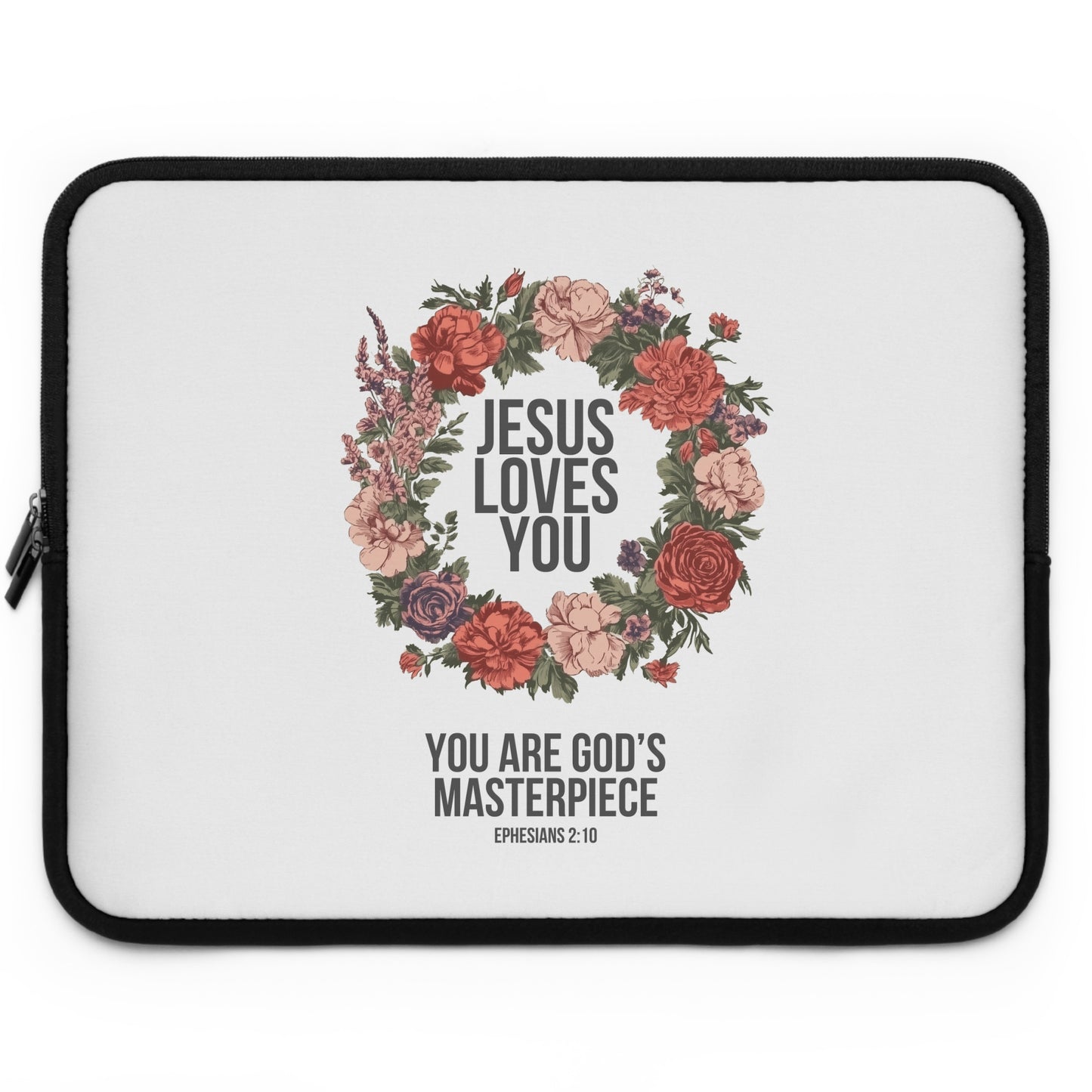 Jesus Loves You (Floral Wreath) Laptop Sleeve