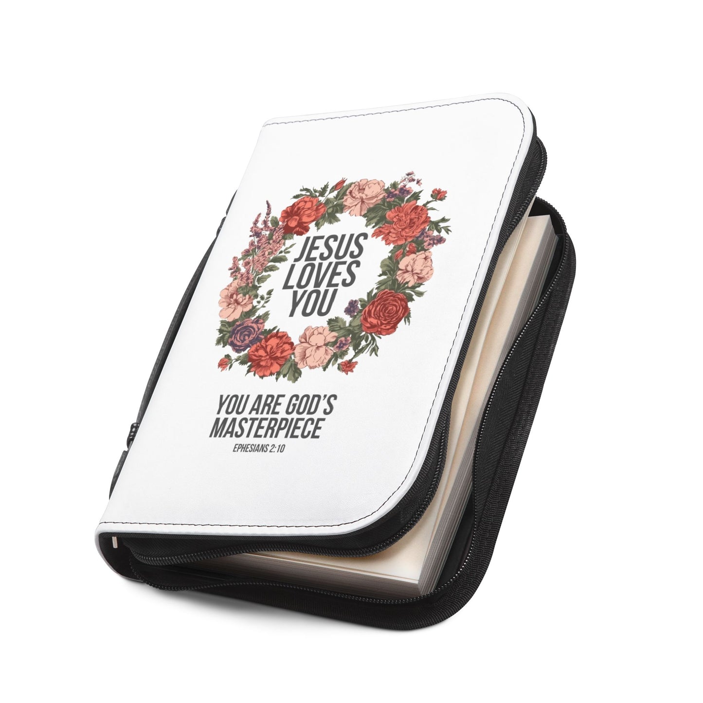 Jesus Loves You (Floral Wreath) Bible Cover