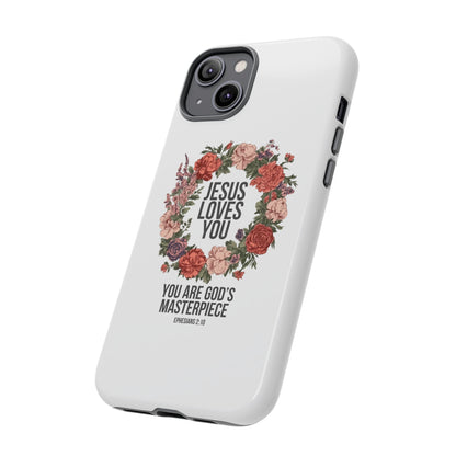 Jesus Loves You (Floral Wreath) Phone Case