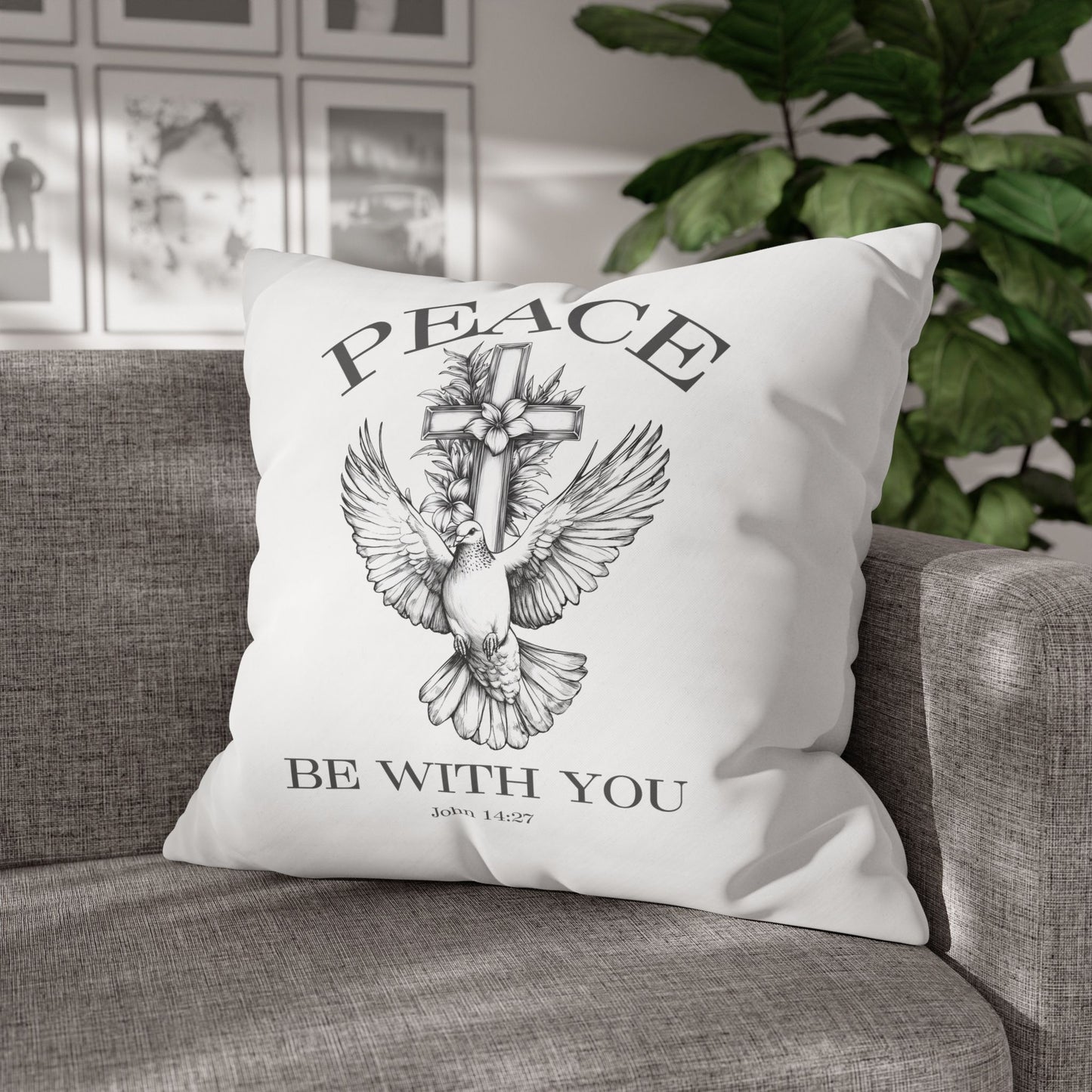 Peace Be With You Square Pillowcase