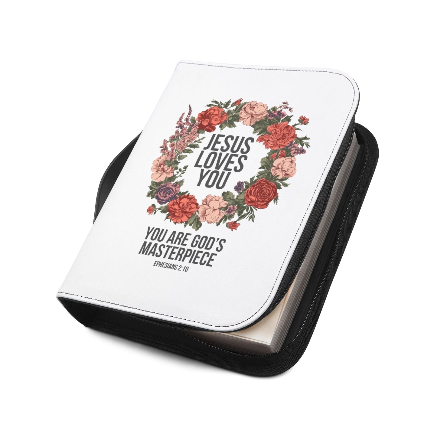 Jesus Loves You (Floral Wreath) Bible Cover
