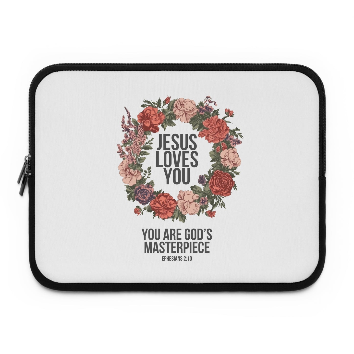 Jesus Loves You (Floral Wreath) Laptop Sleeve