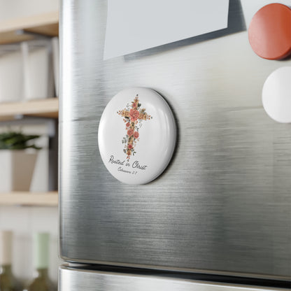 Rooted In Christ Button Magnet