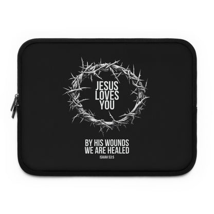 Jesus Loves You (Crown Of Thorns) Laptop Sleeve