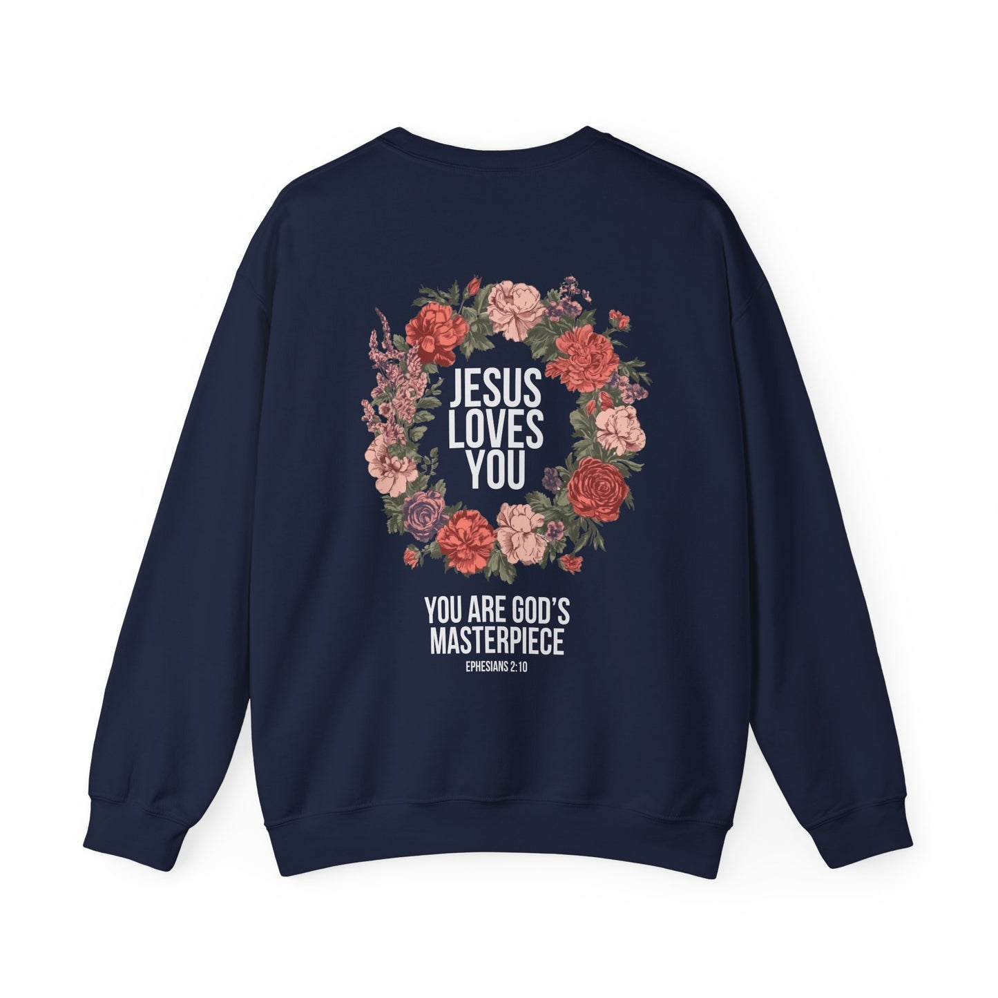 Jesus Loves You (Floral Wreath) Crewneck Sweatshirt