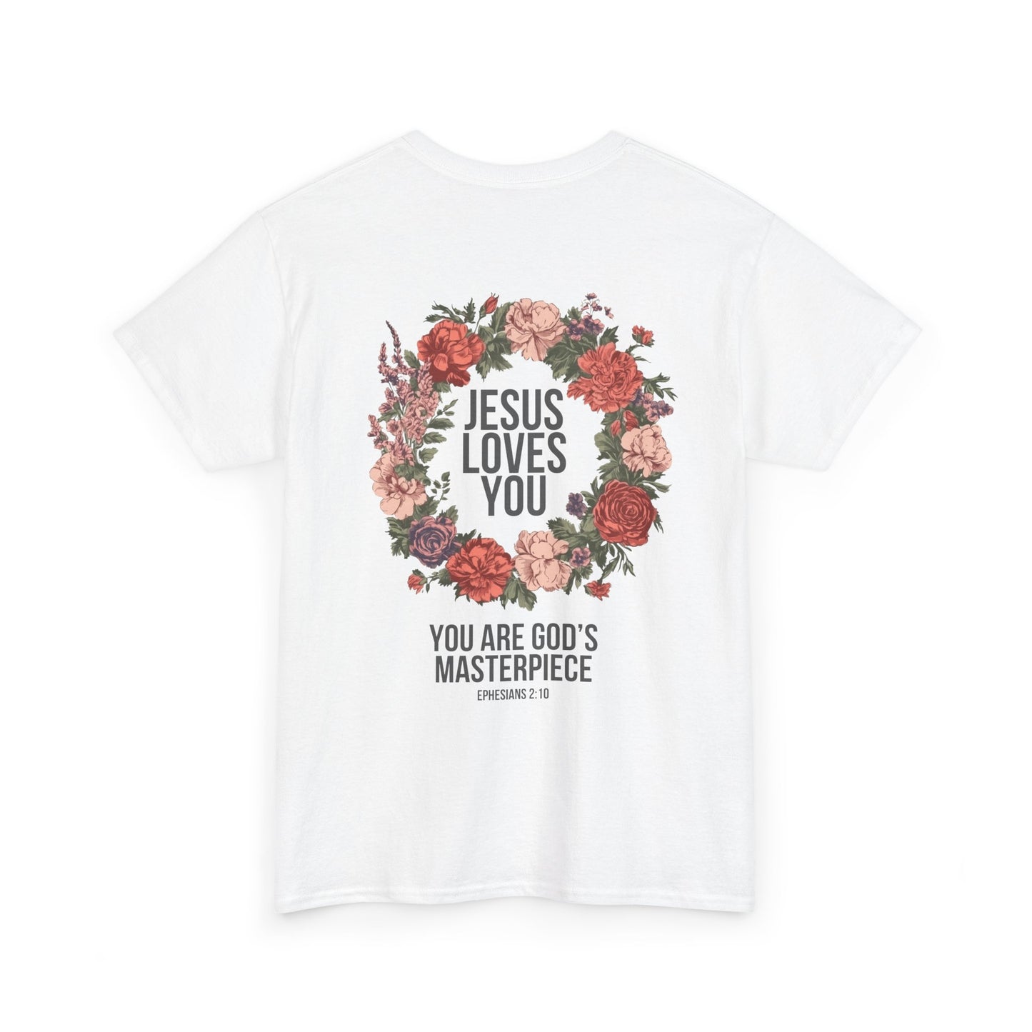 Jesus Loves You (Floral Wreath) Heavy Tee
