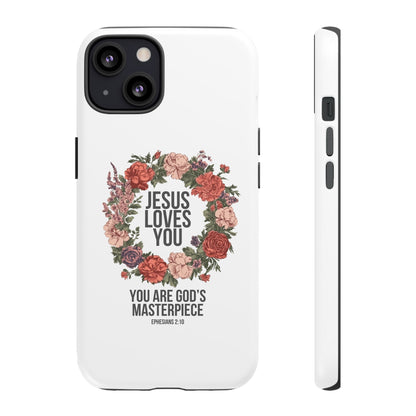 Jesus Loves You (Floral Wreath) Phone Case