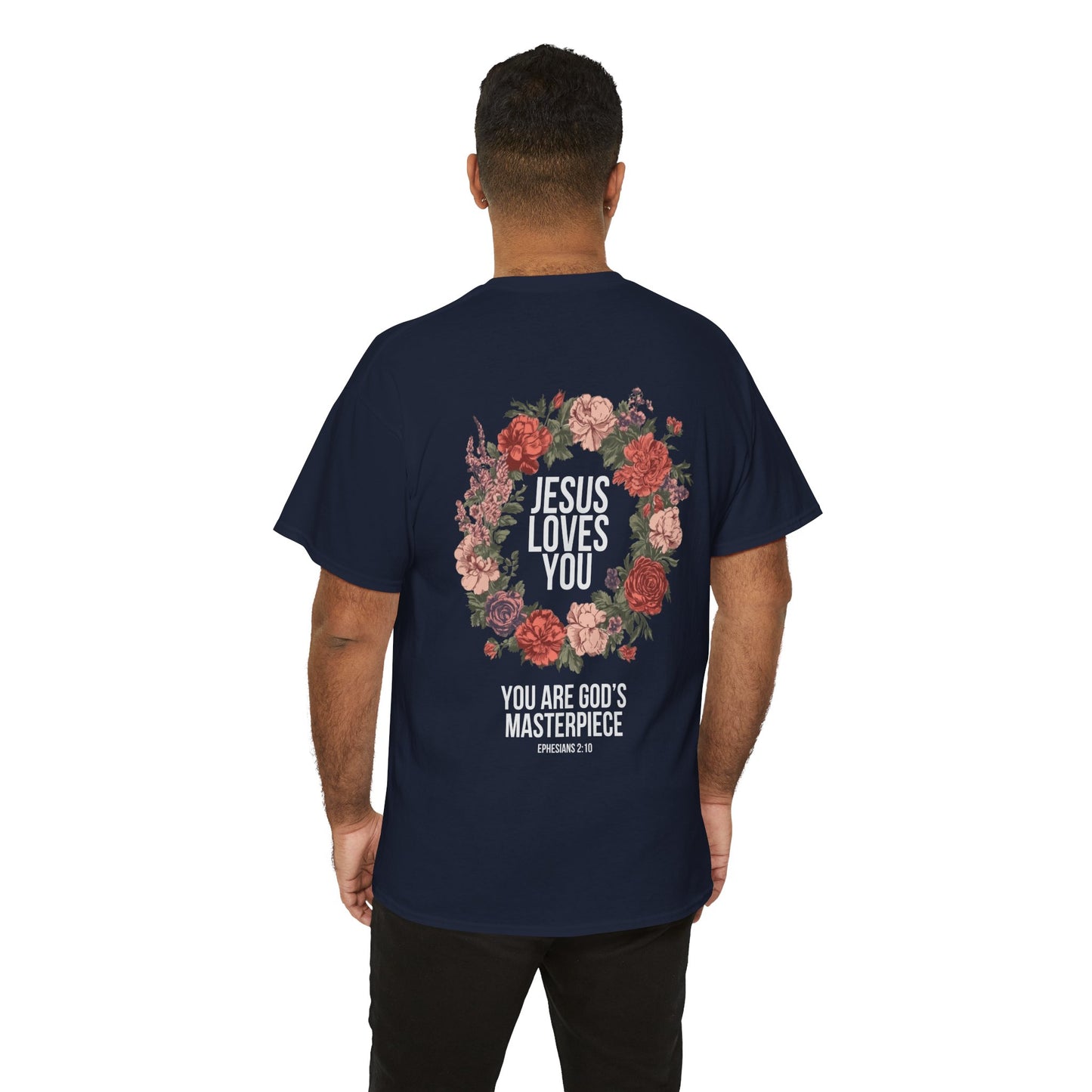 Jesus Loves You (Floral Wreath) Heavy Tee
