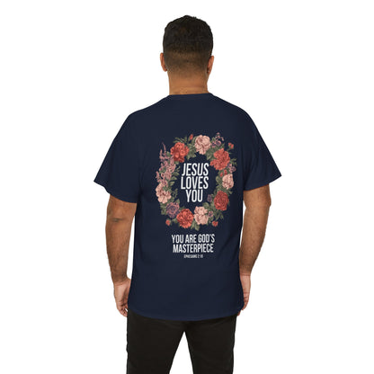 Jesus Loves You (Floral Wreath) Heavy Tee