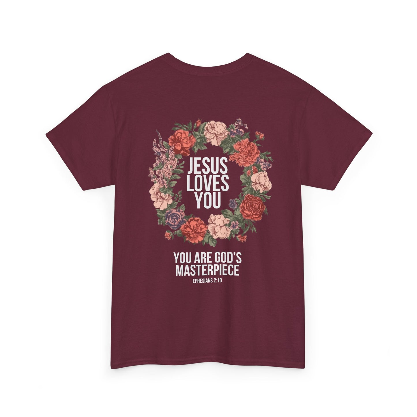 Jesus Loves You (Floral Wreath) Heavy Tee